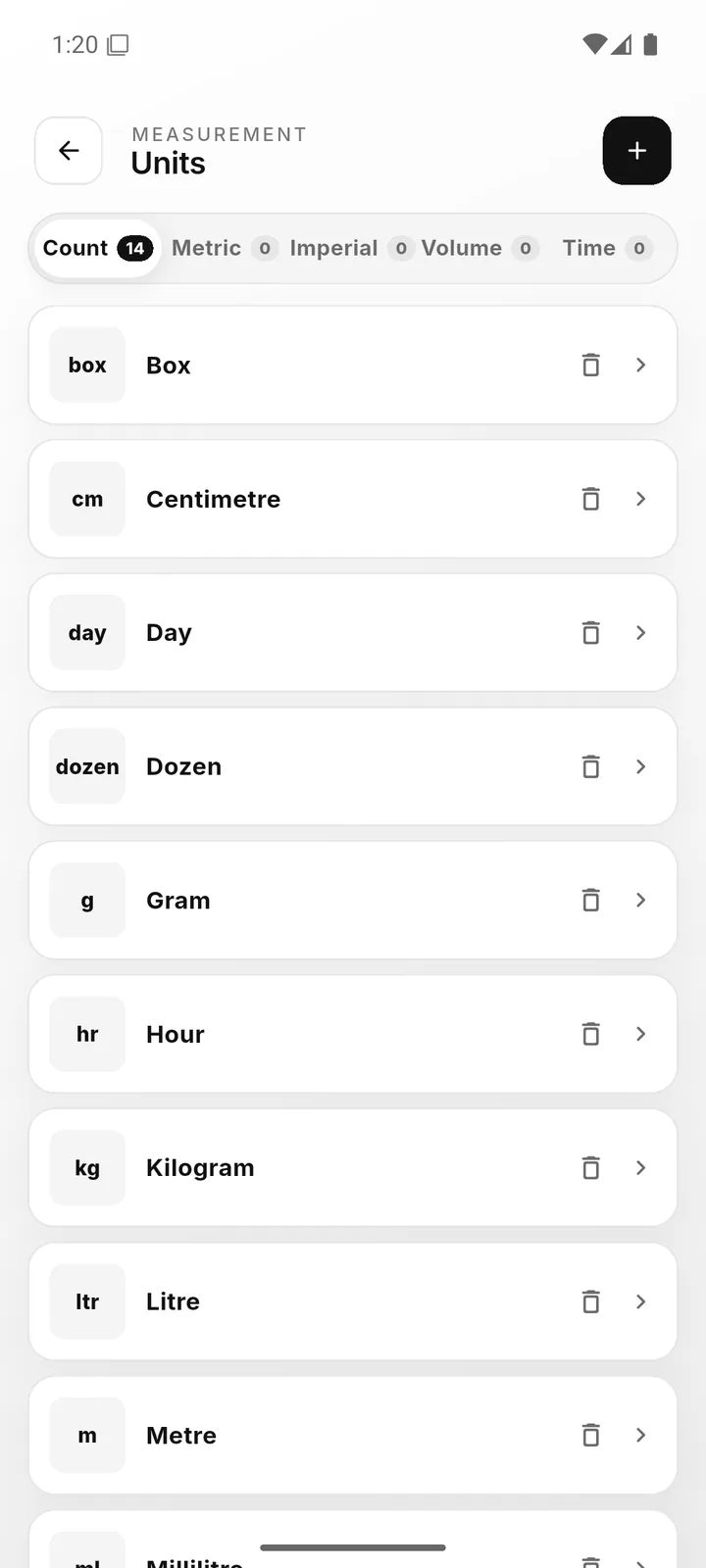Units of measure