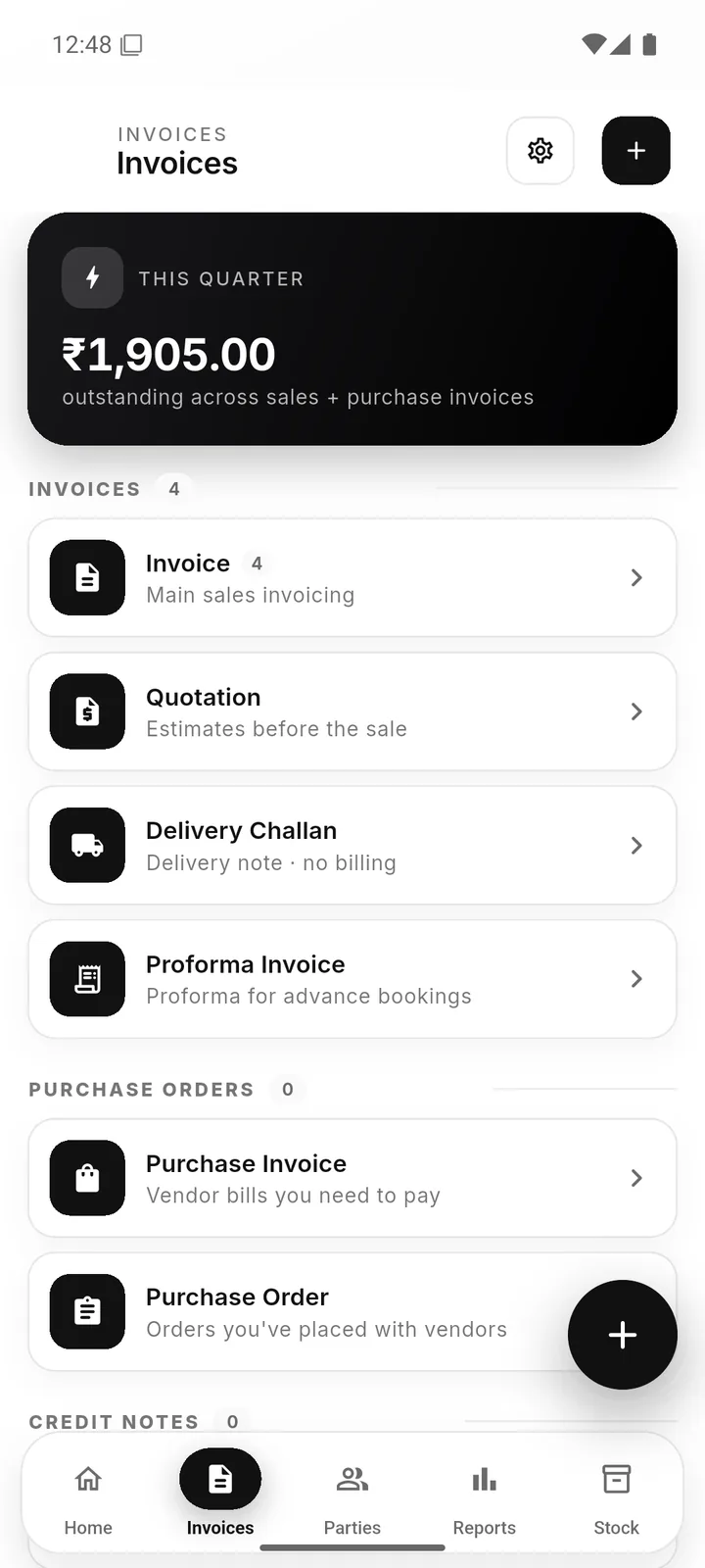 Invoices hub: 8 document types