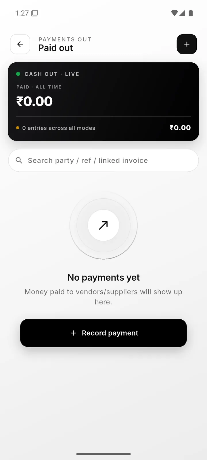 Payments paid-out ledger