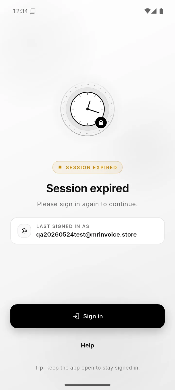 Session security: re-authentication