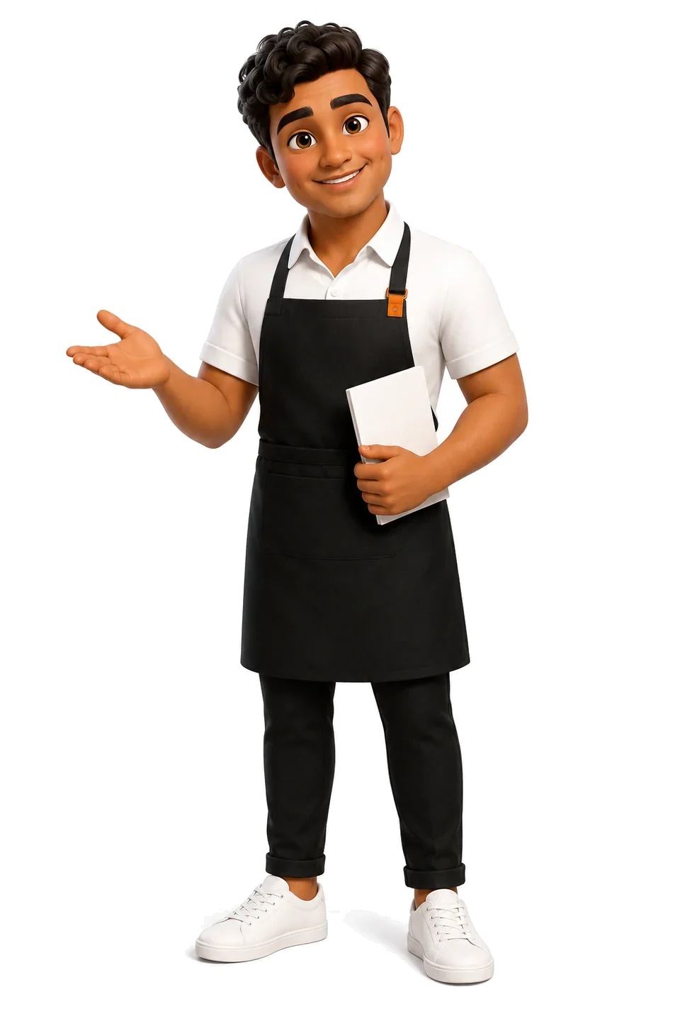 A 3D cartoon guide introduces restaurant website design in mumbai.