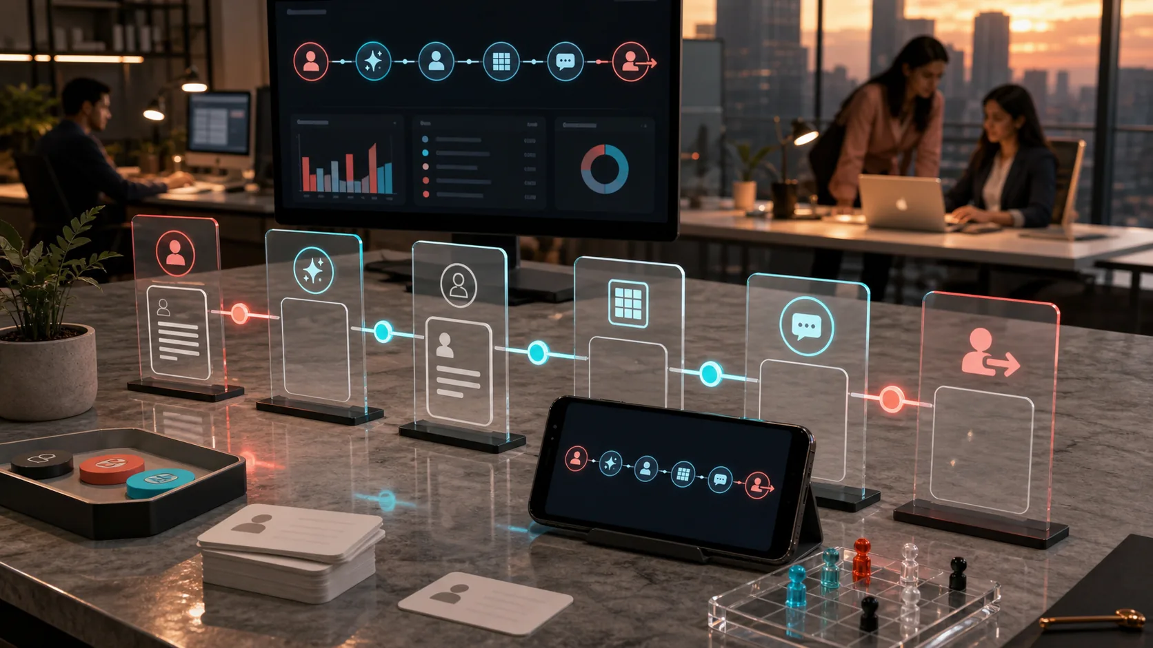 Lead-capture and support automation pipeline with CRM, grid, reply, and human handoff modules.