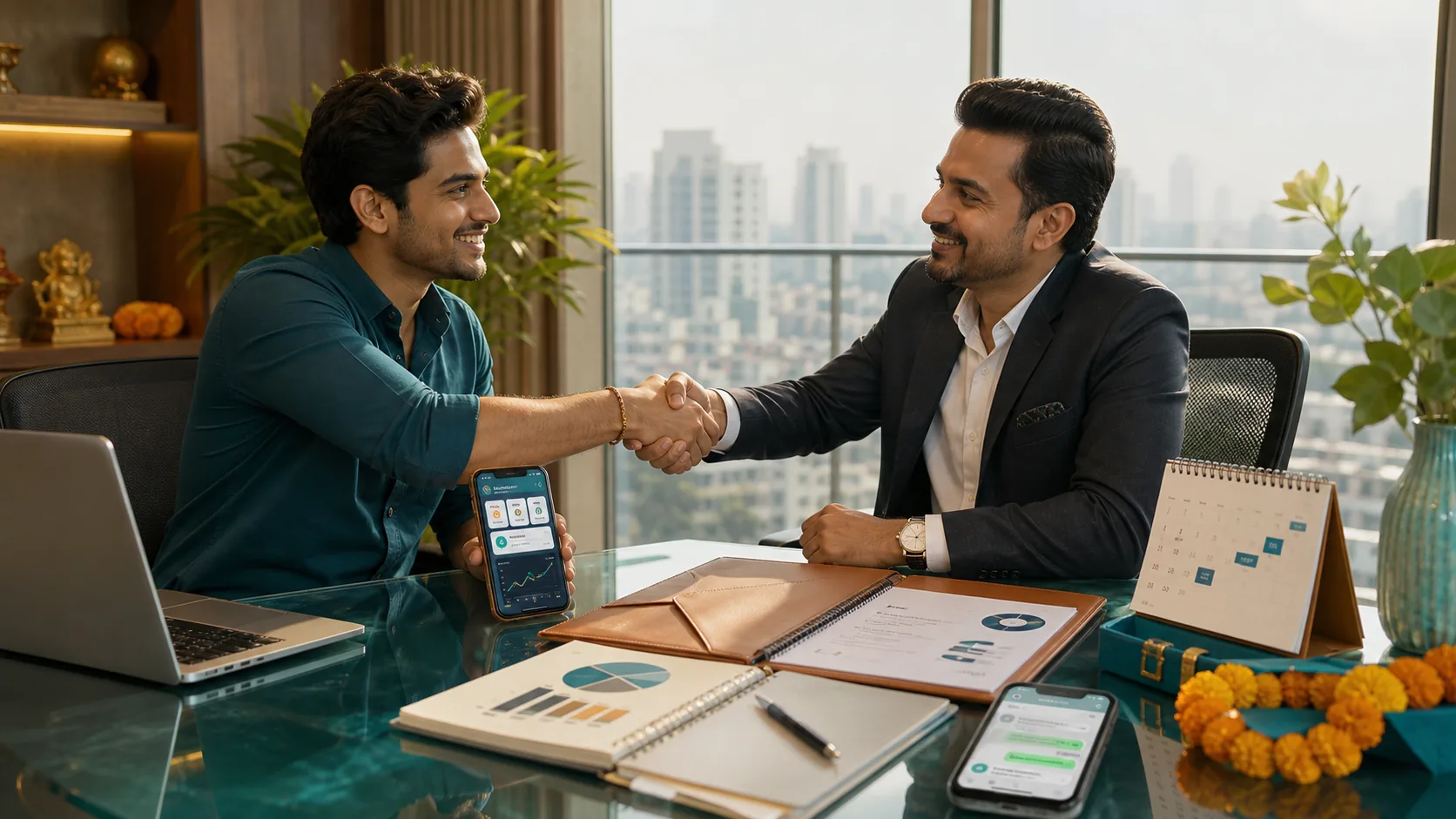 Mobile app graduate closing a paid client project with an app demo and proposal handoff.