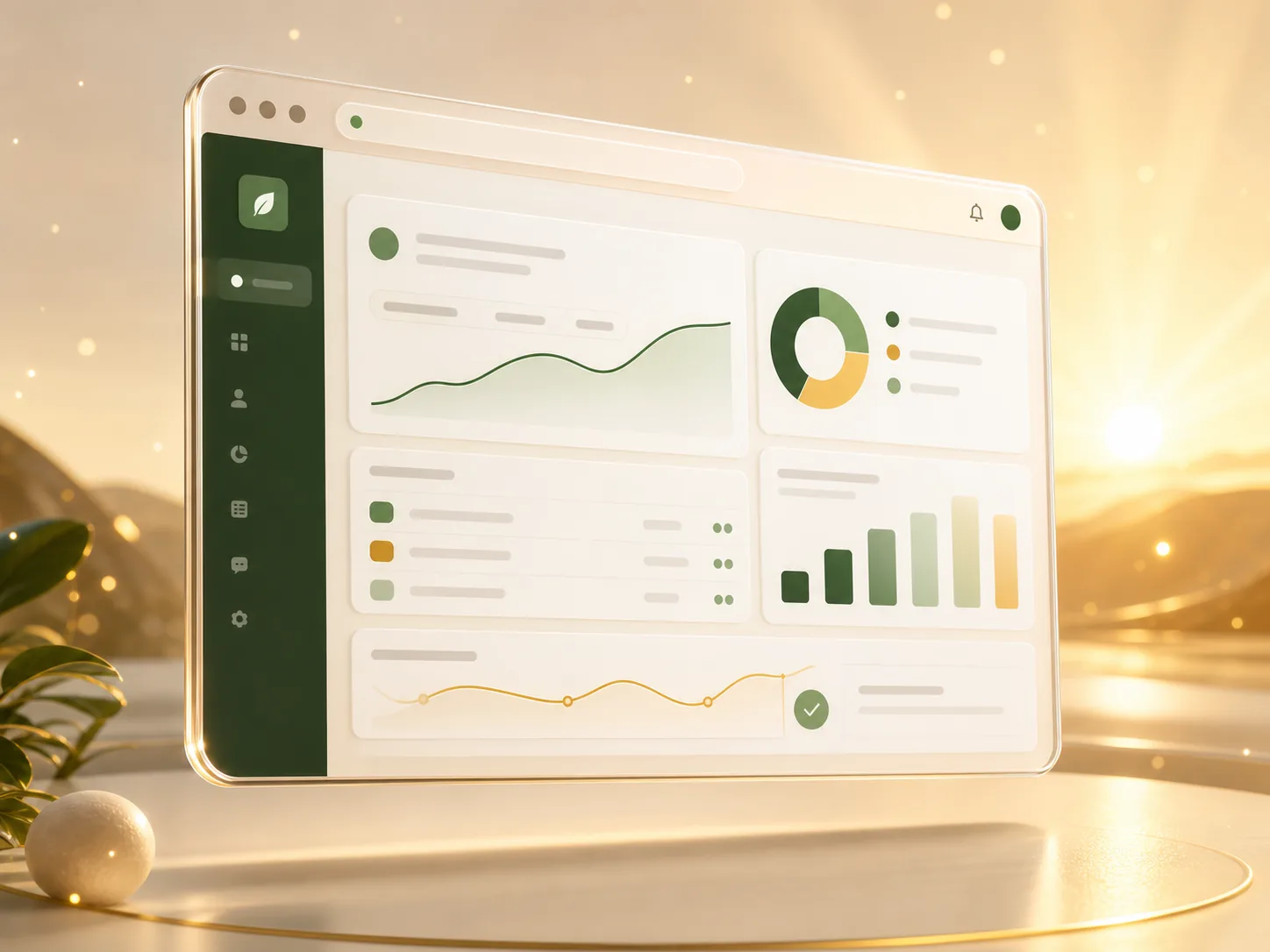 Launched SaaS product shown as a live browser window with secure online status cues.