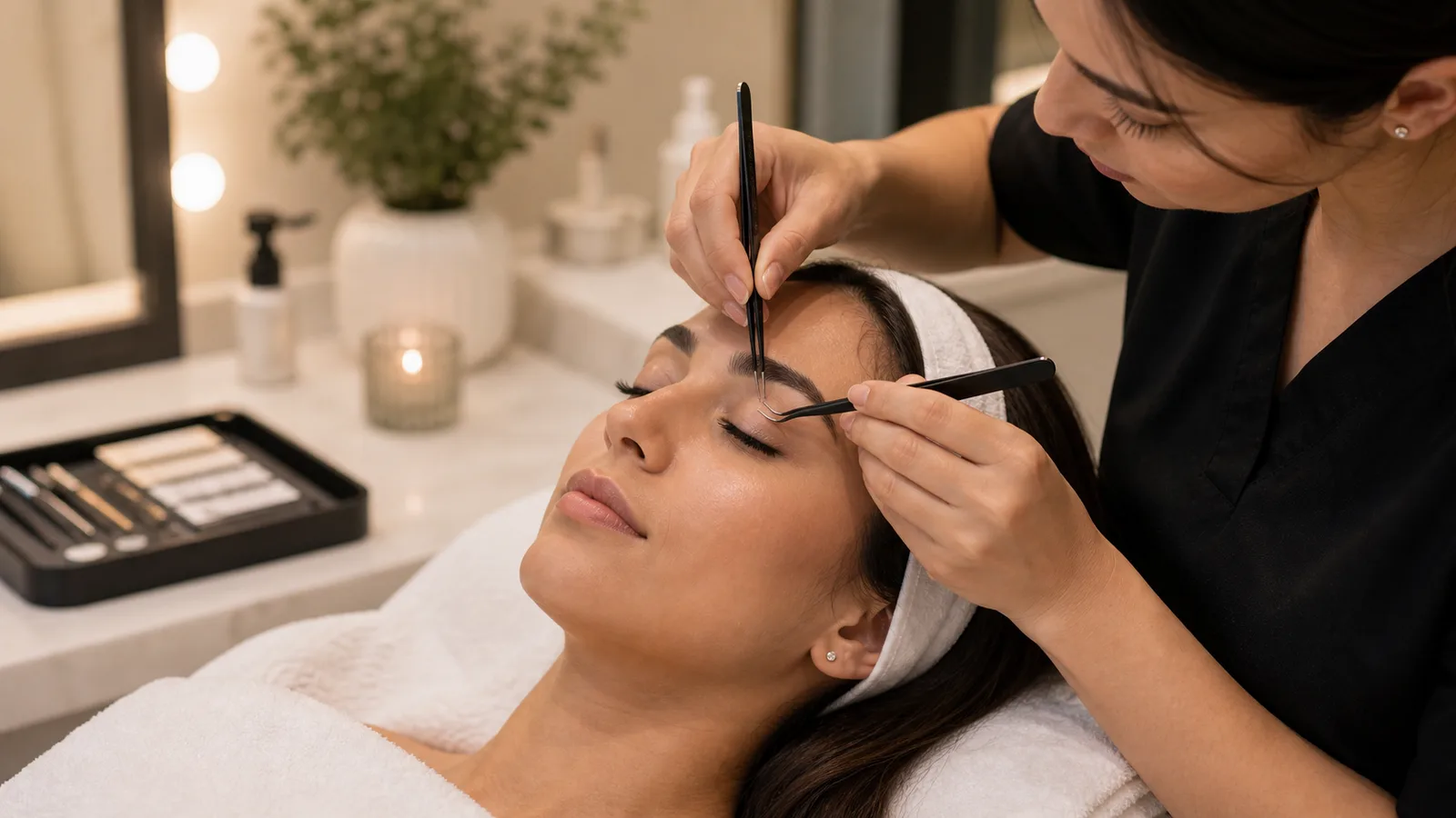 Brow lamination measured to the face, not the chart. The shape that suits, not the shape that trends.