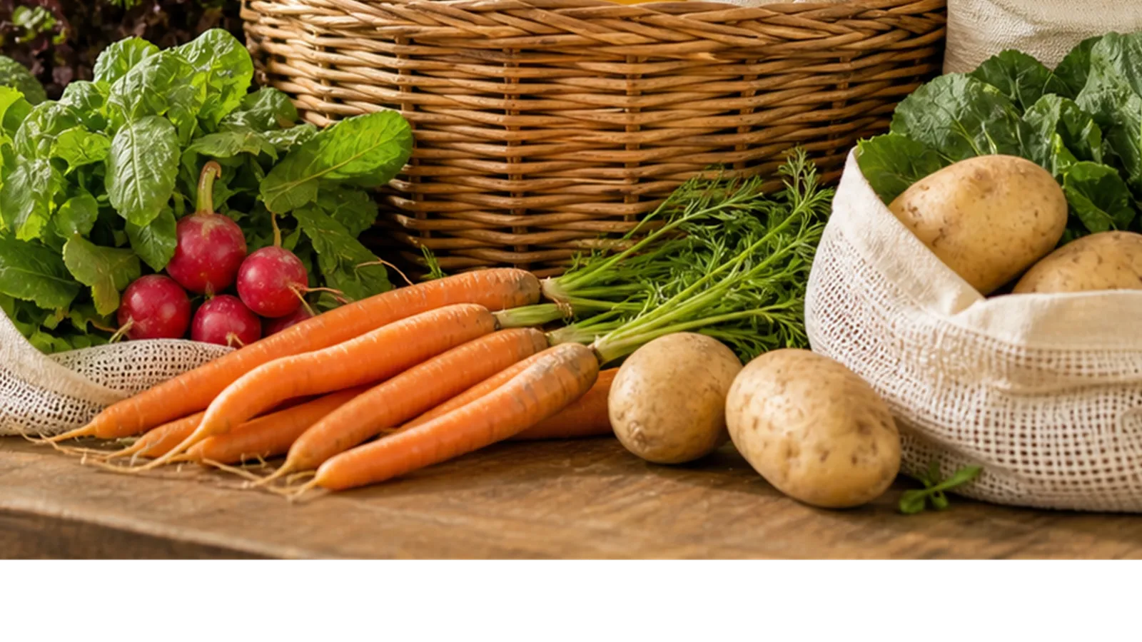 Carrots, radishes and potatoes fresh from a partner farm