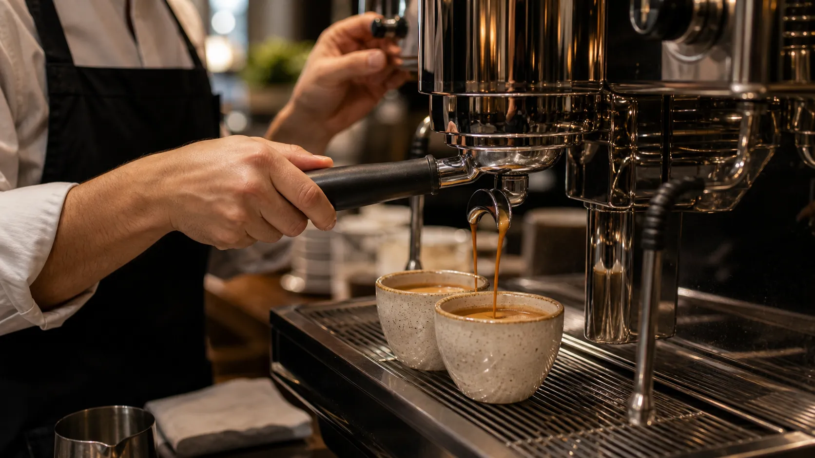 Espresso running slow from the machine during first light service
