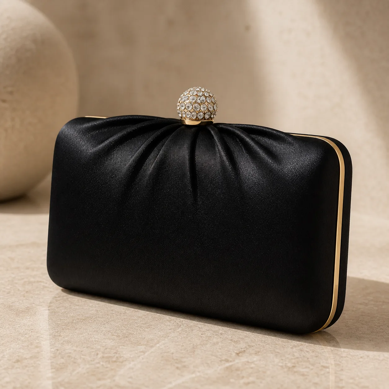 The Nuit Satin Evening Clutch