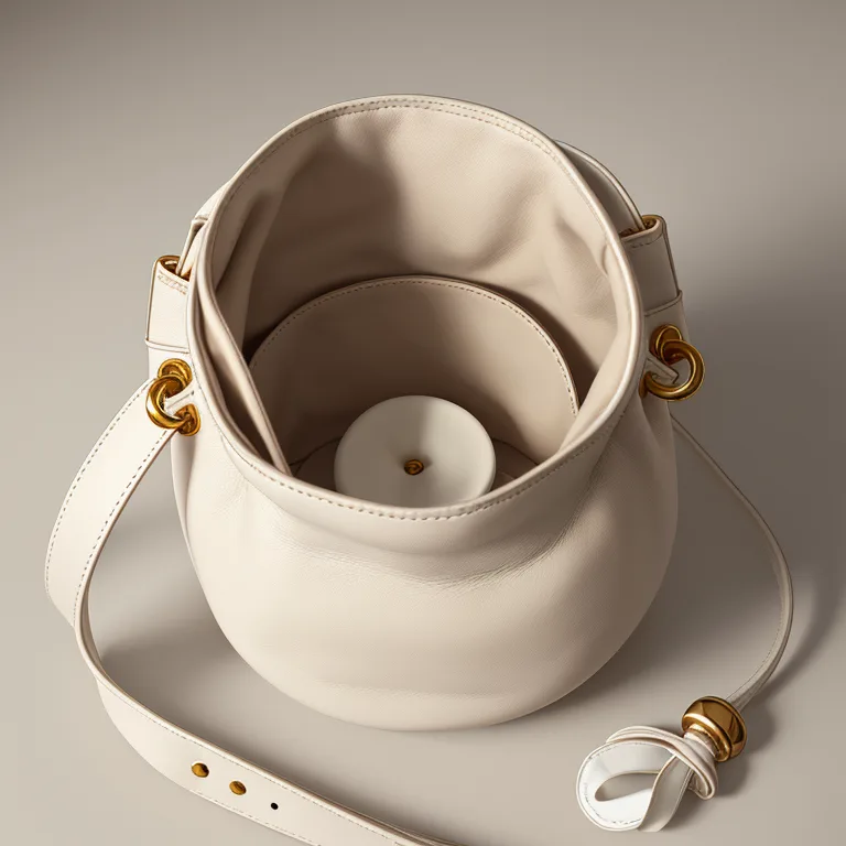 The Vienne Leather Bucket Bag in Cream