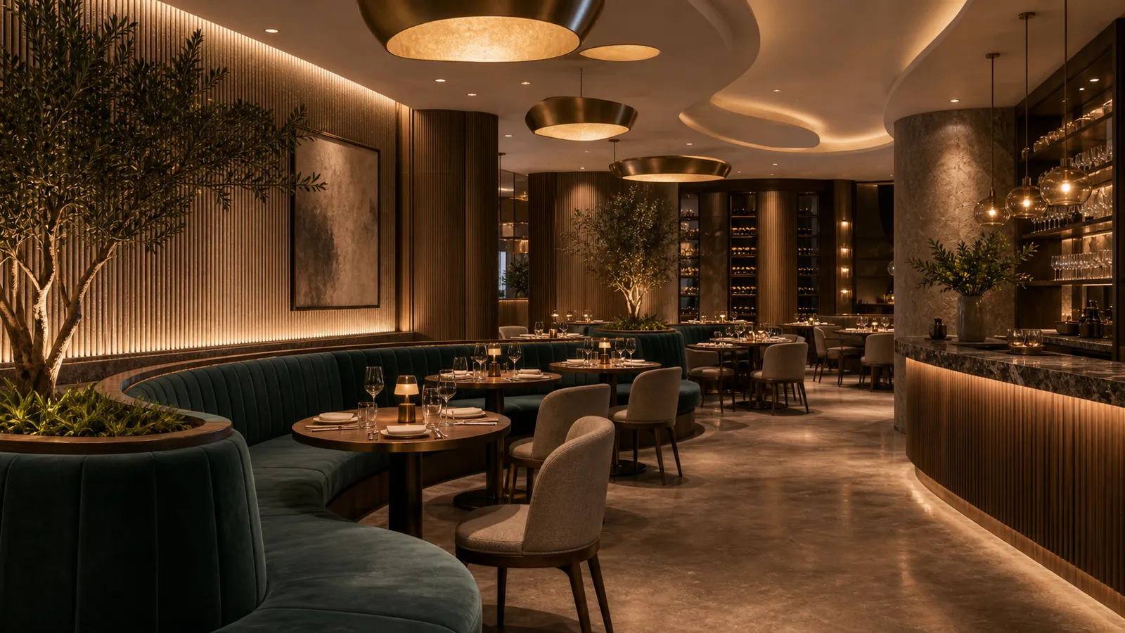Candle-warm fine dining room