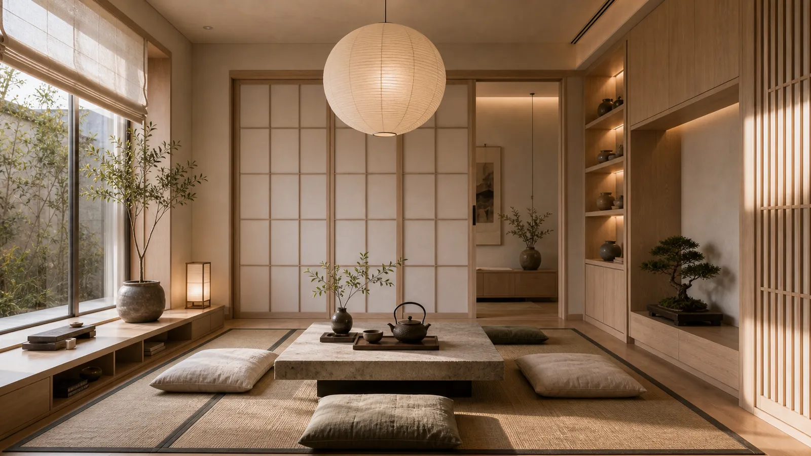 Japandi tea lounge