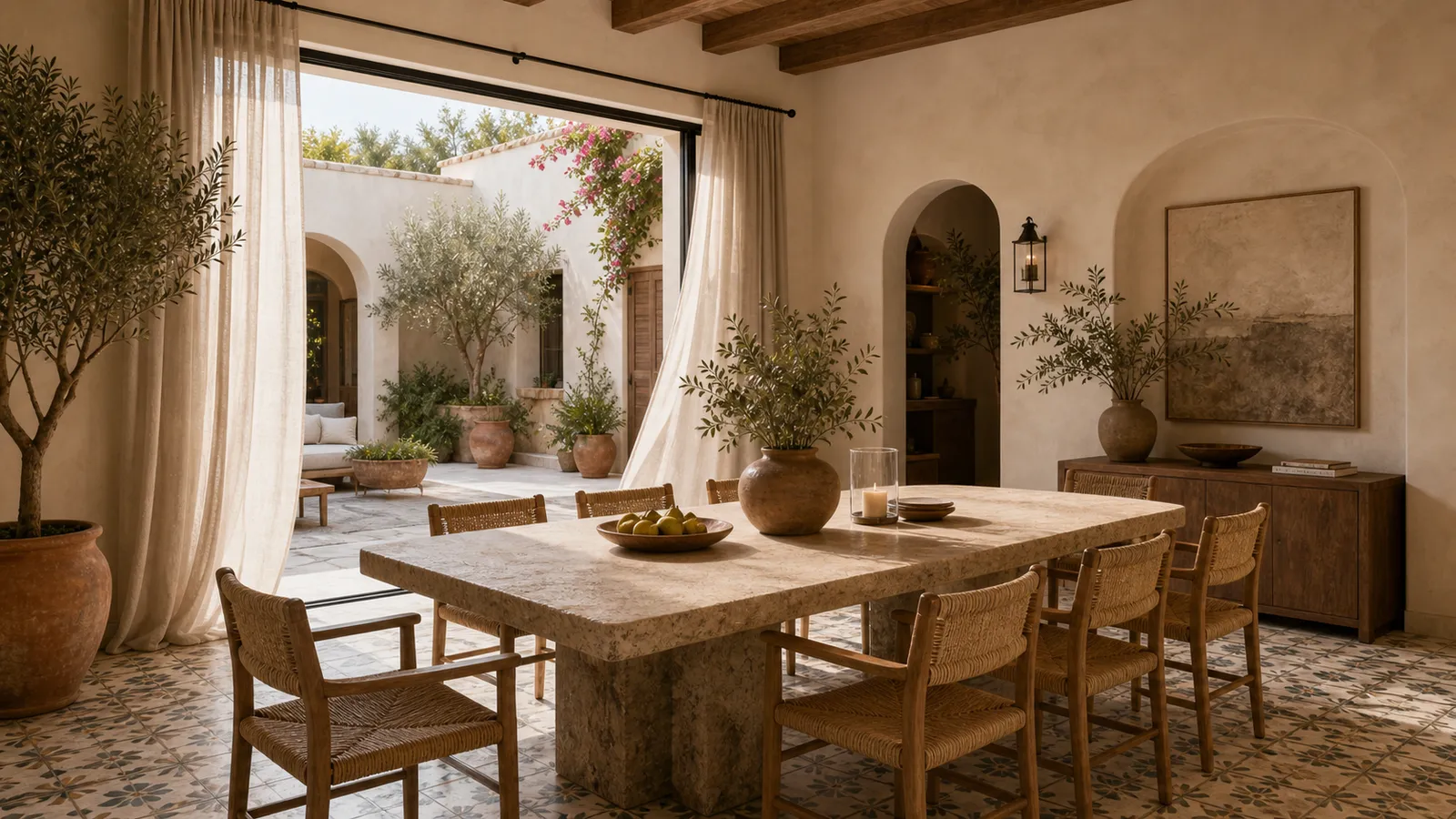 Mediterranean courtyard dining