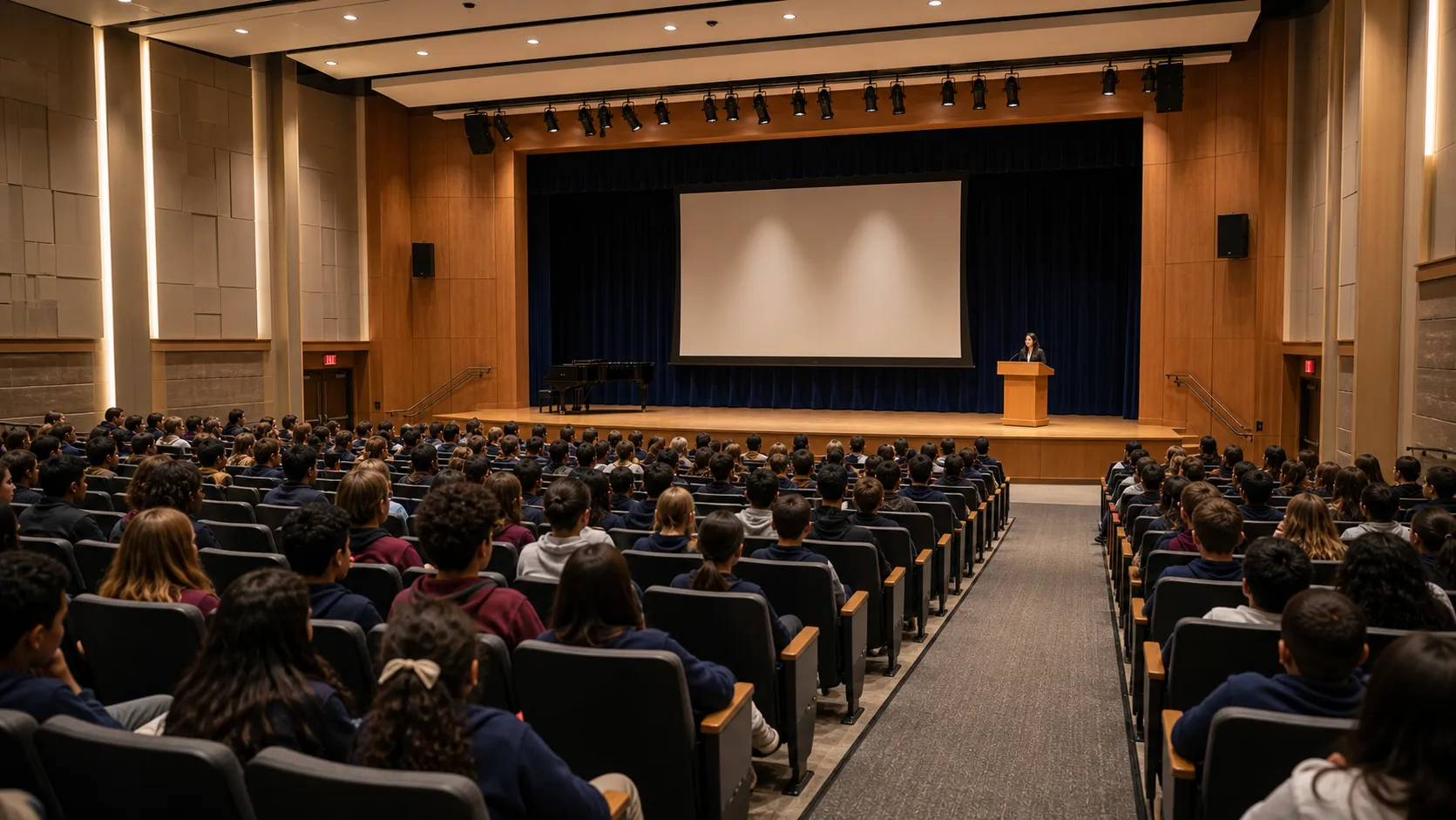 The 320-seat theatre in the arts and performance wing