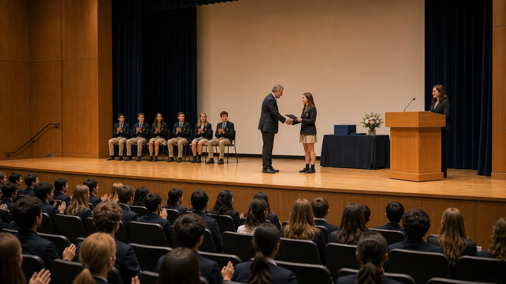 Students at the annual Solenne Hall awards ceremony