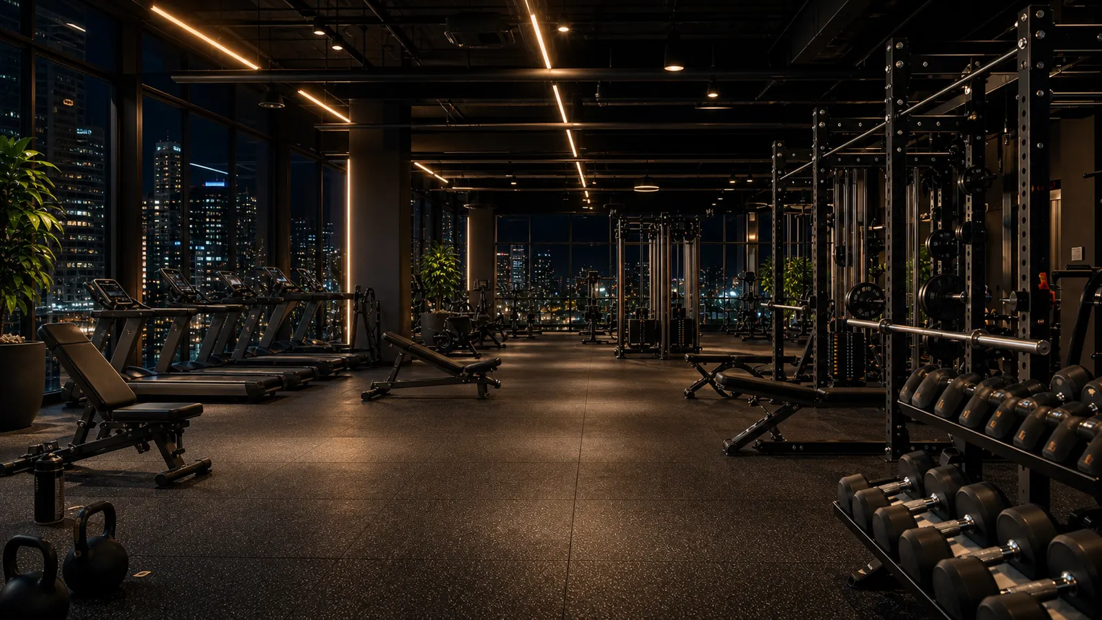 The SOMA floor lit at night against the Mumbai skyline