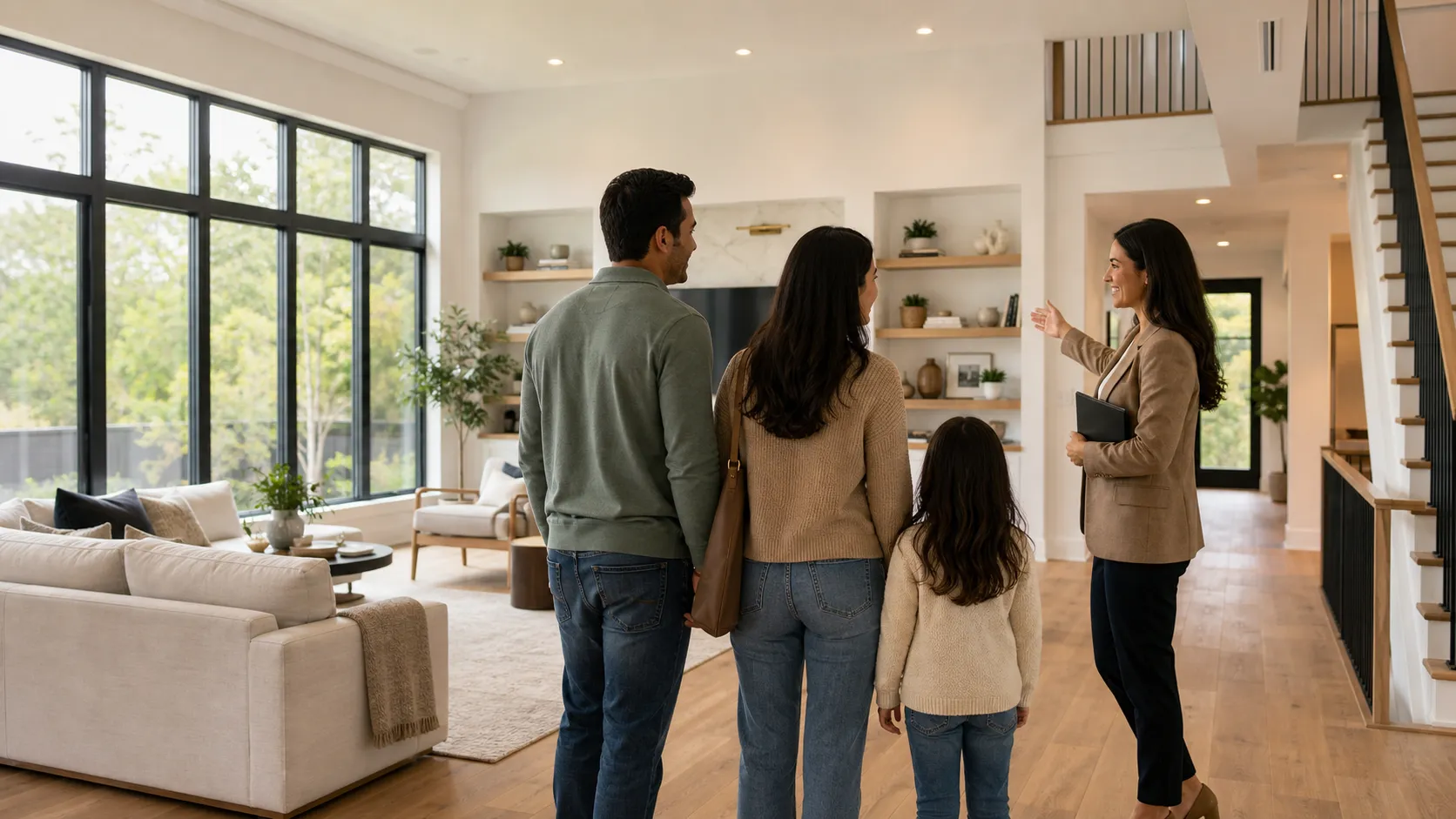 A private advisor walking a family through a Vespera residence