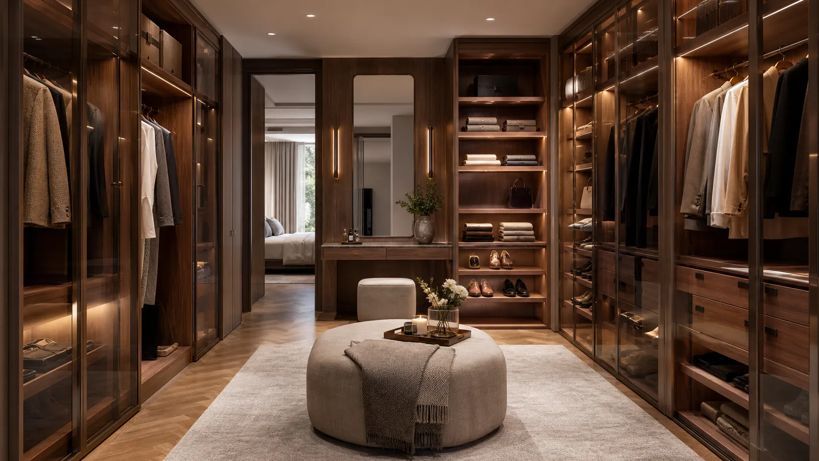Wardrobe corridors, lit from within